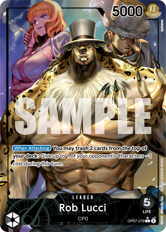 Rob Lucci OP07-079 Alt Art card, 500 Years In The Future