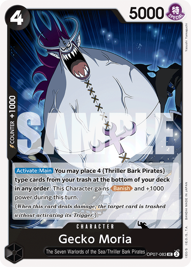Gecko Moria OP07-083 card, 500 Years In The Future