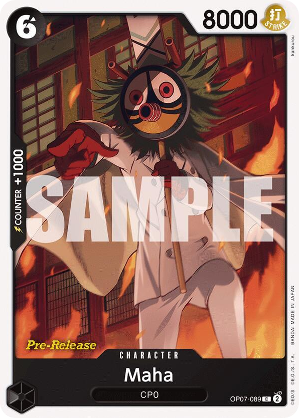 Maha OP07-089 Pre-Release Stamp card, 500 Years In The Future