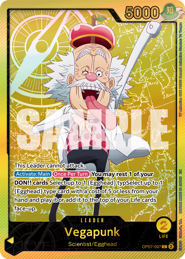 Vegapunk OP07-097 SP Alt Art card, 500 Years In The Future
