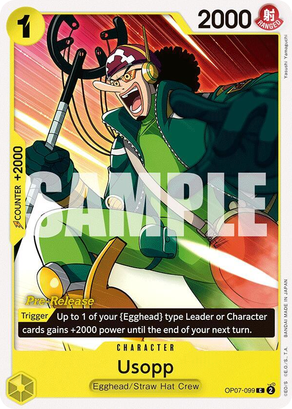 Usopp OP07-099 Pre-Release Stamp card, 500 Years In The Future