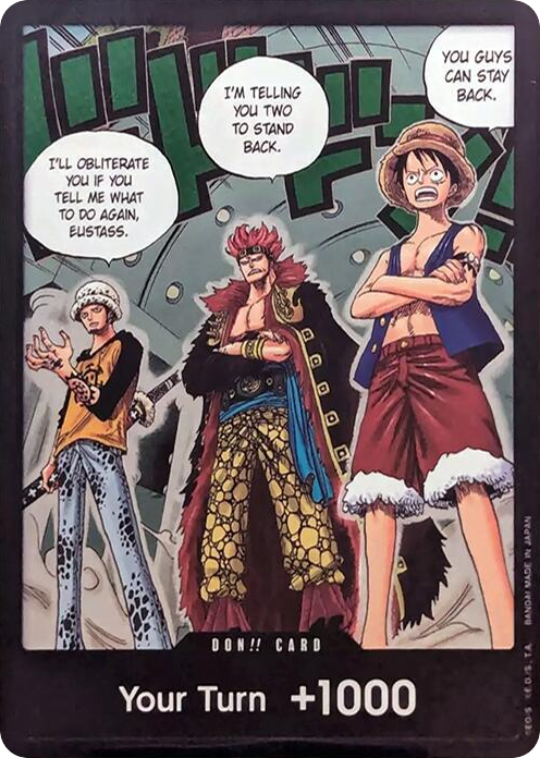 DON!! Card Trafalgar Law Eustass Kid and Monkey.D.Luffy Double Pack Set Vol. 4 (500 Years In The Future) card, 500 Years In The Future