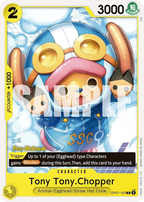 Tony Tony.Chopper OP07-103 Pre-Release Stamp card, 500 Years In The Future