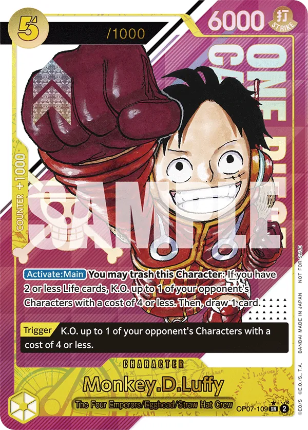 Monkey.D.Luffy OP07-109 Championship Stamp card, 500 Years In The Future