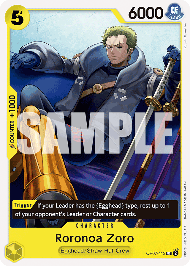 Roronoa Zoro OP07-113 card, 500 Years In The Future