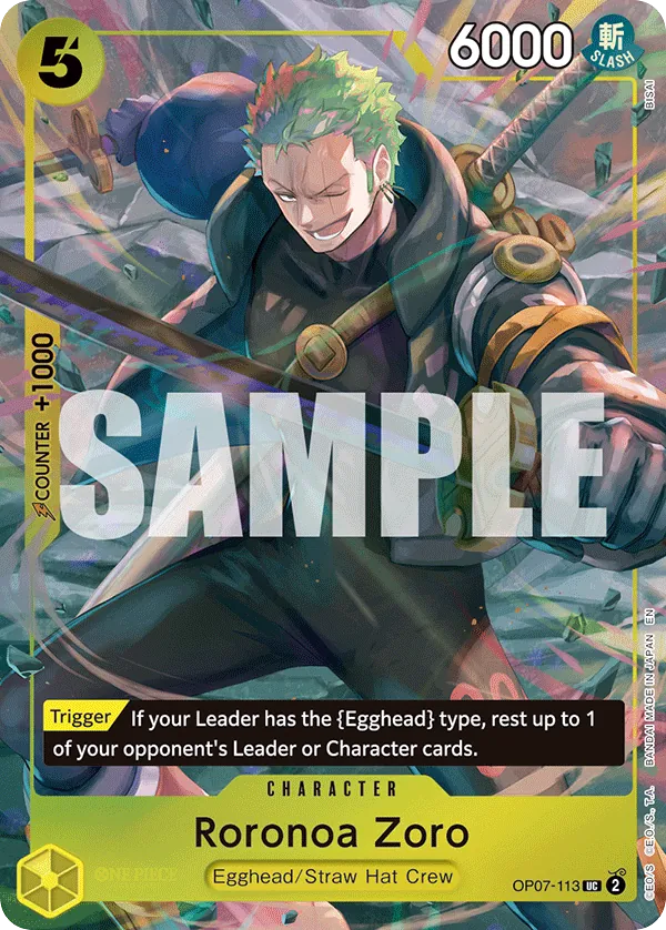 Roronoa Zoro OP07-113 Illustration Box Vol. 3 Alt Art card, 500 Years In The Future