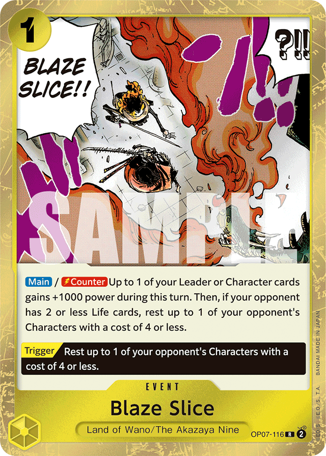 Blaze Slice OP07-116 card, 500 Years In The Future