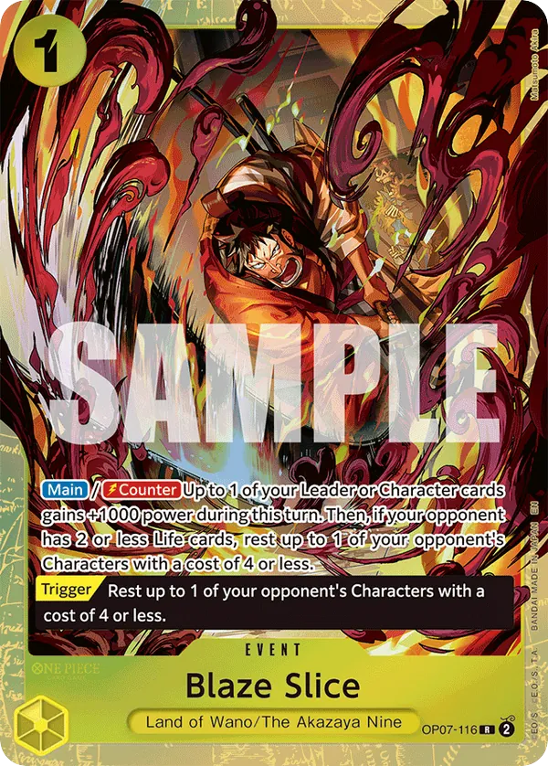 Blaze Slice OP07-116 Best Selection Vol. 5 Alt Art card, 500 Years In The Future