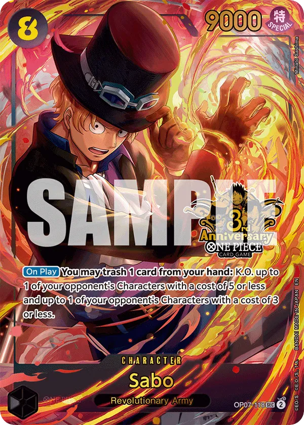 Sabo OP07-118 Third Anniversary card, 500 Years In The Future