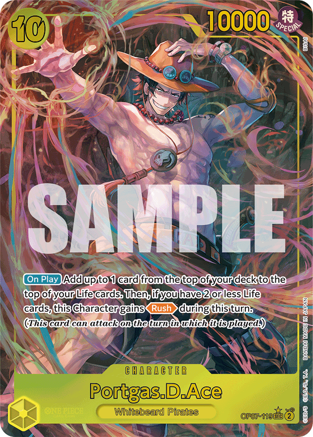 Portgas.D.Ace OP07-119 Alt Art card, 500 Years In The Future