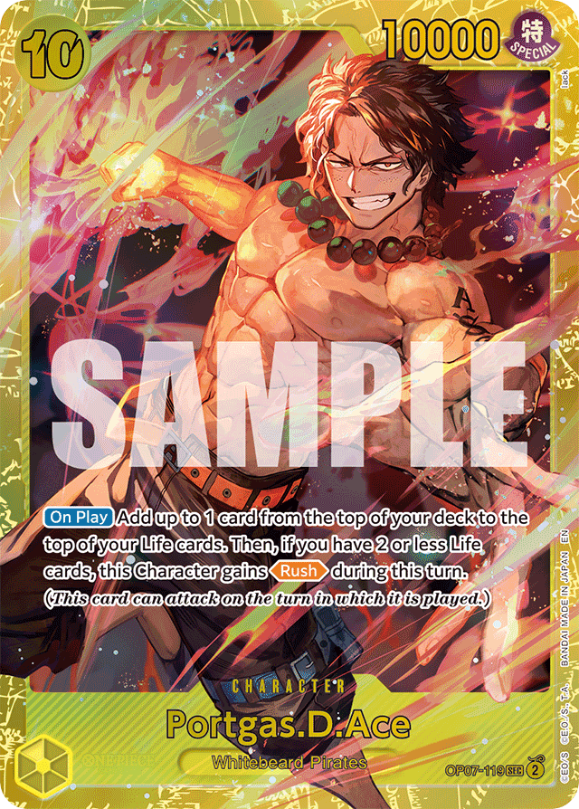Portgas.D.Ace OP07-119 Reprint card, 500 Years In The Future