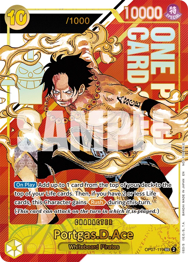 Portgas.D.Ace OP07-119 Serialized Foil card, 500 Years In The Future