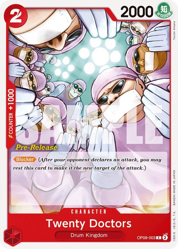 Twenty Doctors OP08-003 Pre-Release Stamp card, Two Legends