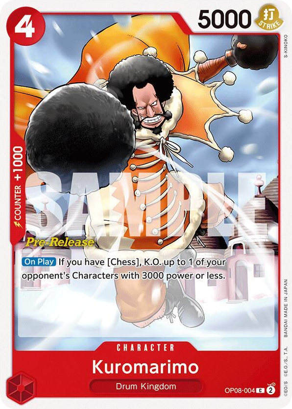 Kuromarimo OP08-004 Pre-Release Stamp card, Two Legends
