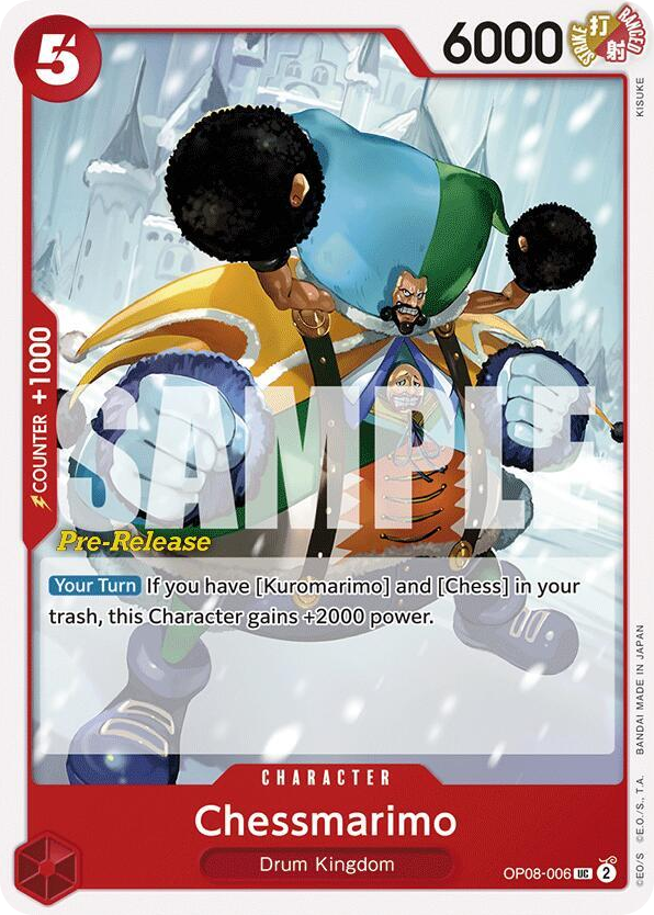 Chessmarimo OP08-006 Pre-Release Stamp card, Two Legends