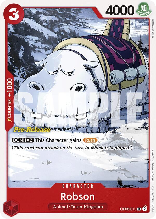 Robson OP08-013 Pre-Release Stamp card, Two Legends