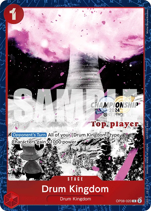 Drum Kingdom OP08-020 Top Player Stamp Vol. 2 card, Two Legends