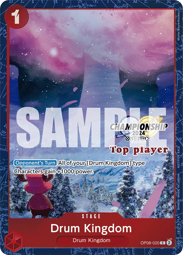 Drum Kingdom OP08-020 Top Player Stamp card, Two Legends