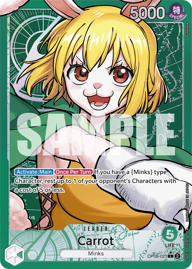 Carrot OP08-021 Alt Art card, Two Legends