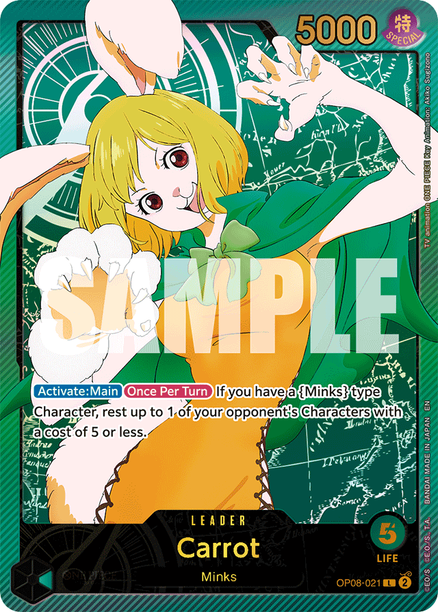 Carrot OP08-021 SP Alt Art card, Two Legends