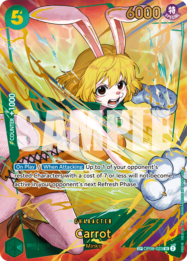 Carrot OP08-023 SP Alt Art card, Two Legends
