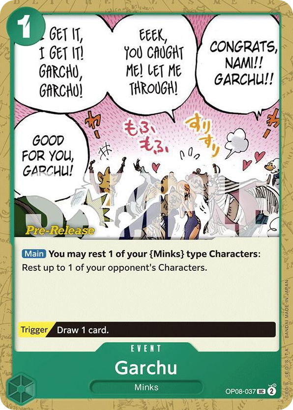Garchu OP08-037 Pre-Release Stamp card, Two Legends