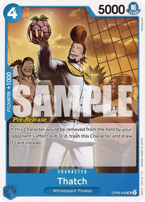 Thatch OP08-045 Pre-Release Stamp card, Two Legends