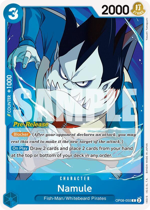 Namule OP08-050 Pre-Release Stamp card, Two Legends