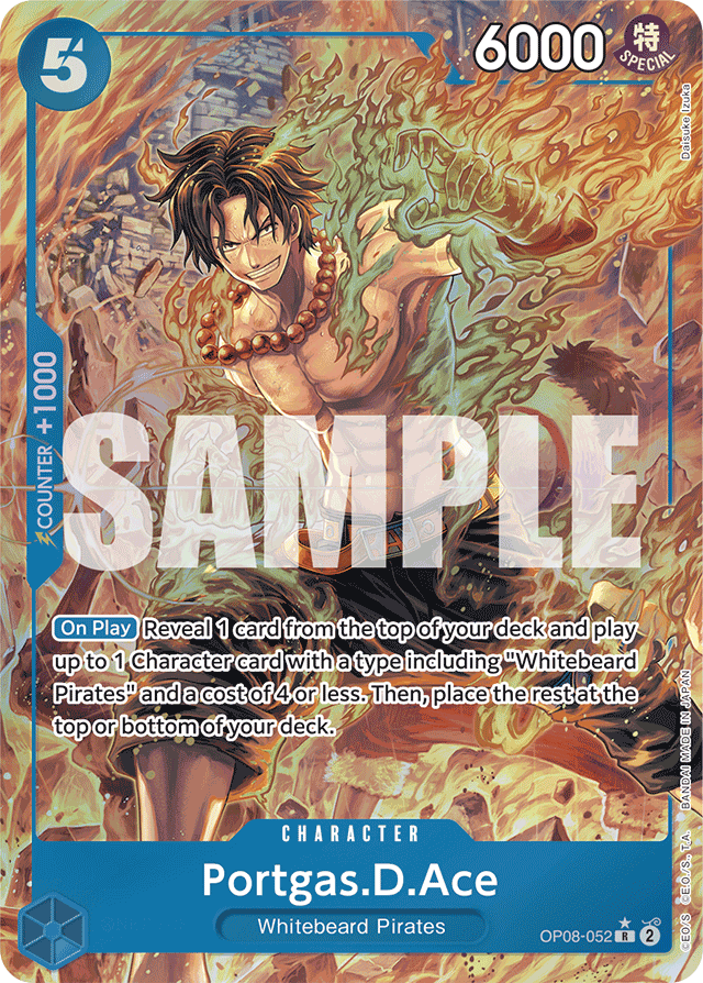 Portgas.D.Ace OP08-052 Alt Art card, Two Legends