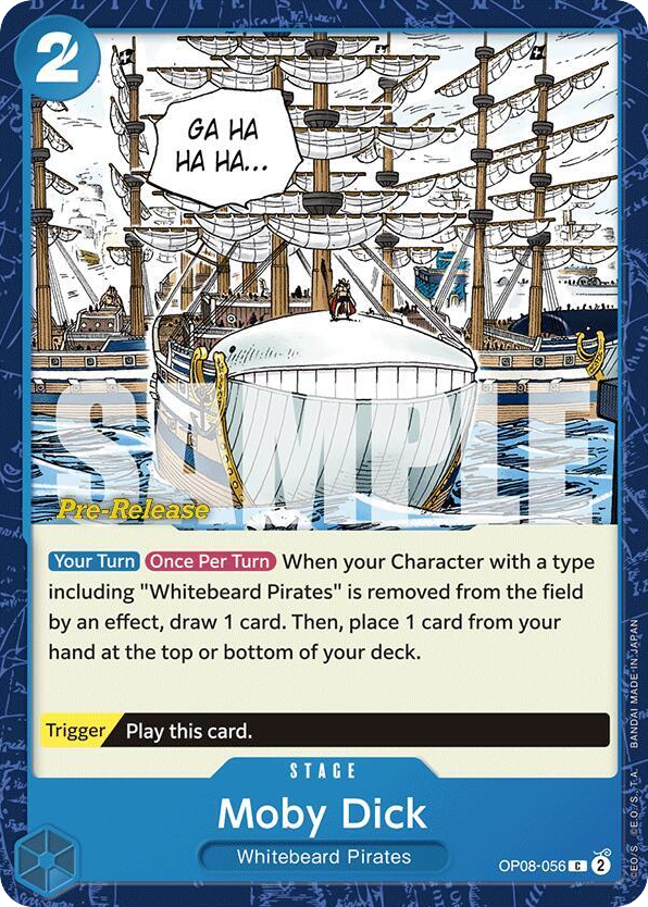 Moby Dick OP08-056 Pre-Release Stamp card, Two Legends