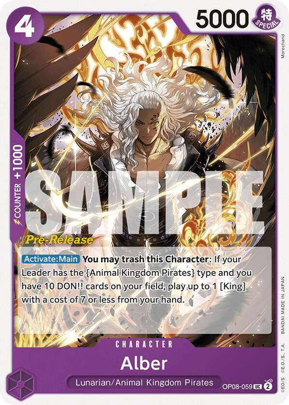 Alber OP08-059 Pre-Release Stamp card, Two Legends