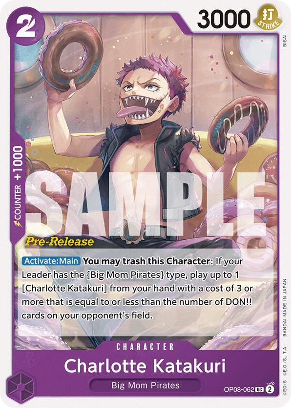 Charlotte Katakuri OP08-062 Pre-Release Stamp card, Two Legends