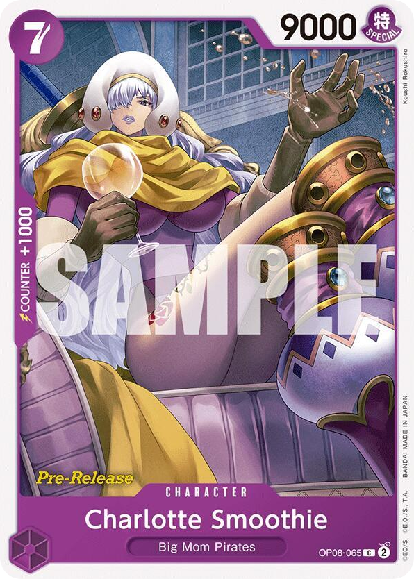 Charlotte Smoothie OP08-065 Pre-Release Stamp card, Two Legends