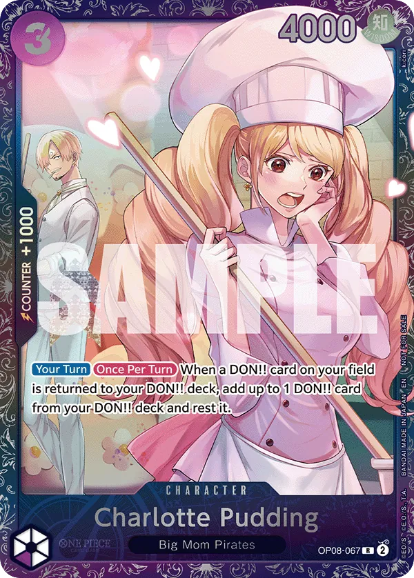 Charlotte Pudding OP08-067 Treasure Cup Alt Art card, Two Legends