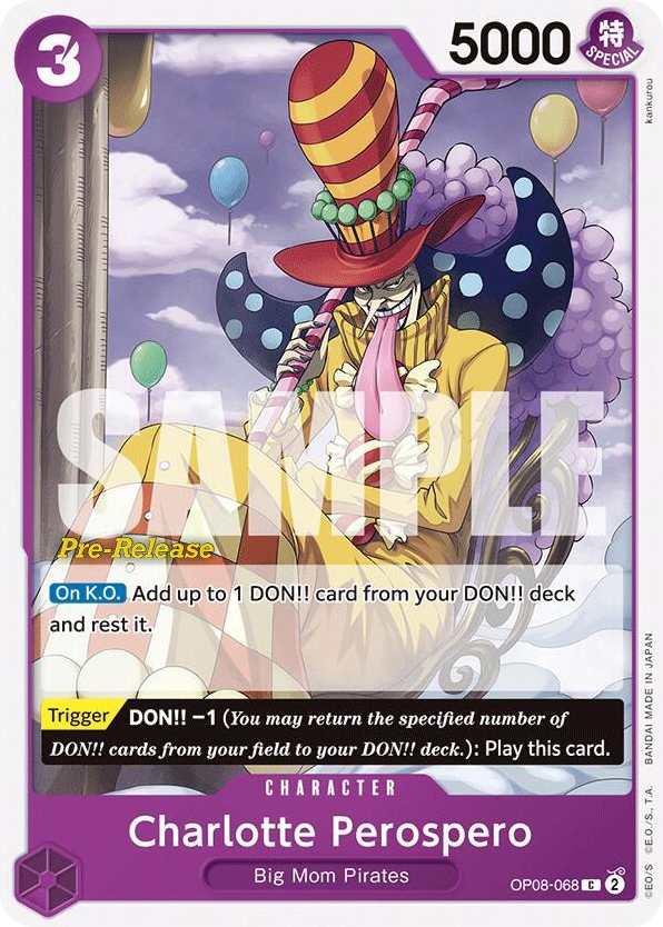 Charlotte Perospero OP08-068 Pre-Release Stamp card, Two Legends