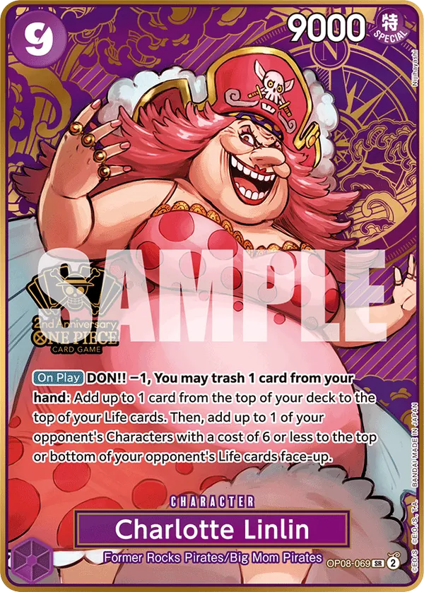 Charlotte Linlin OP08-069 Second Anniversary Stamp card, Two Legends