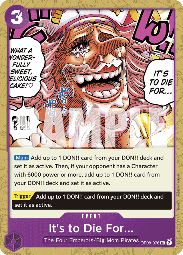 It's to Die For... OP08-076 card, Two Legends