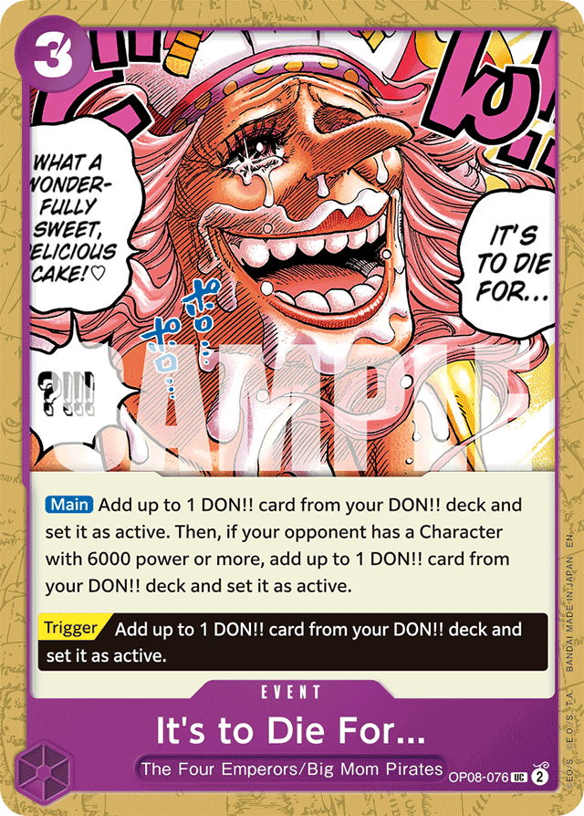 It's to Die For... OP08-076 Reprint card, Two Legends