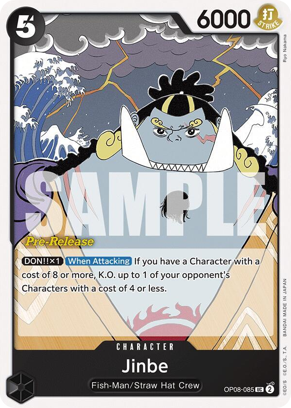 Jinbe OP08-085 Pre-Release Stamp card, Two Legends