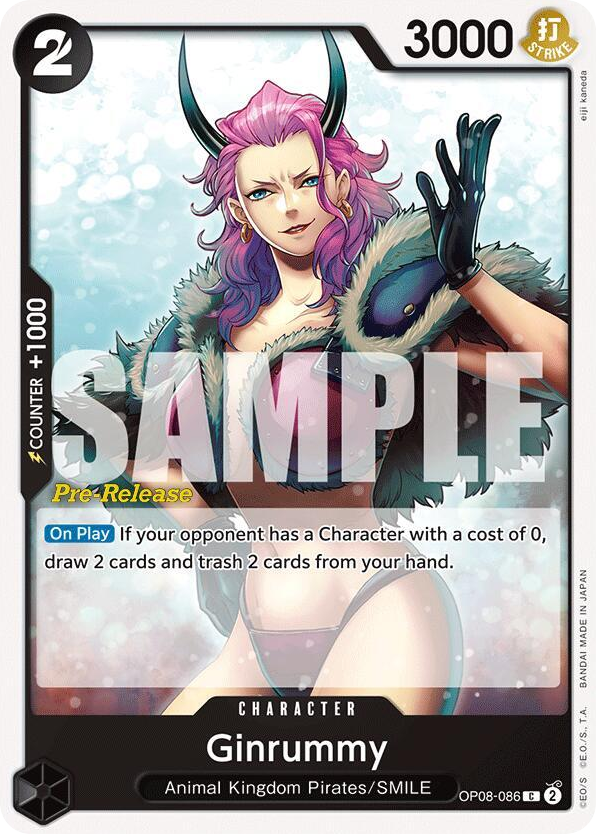 Ginrummy OP08-086 Pre-Release Stamp card, Two Legends