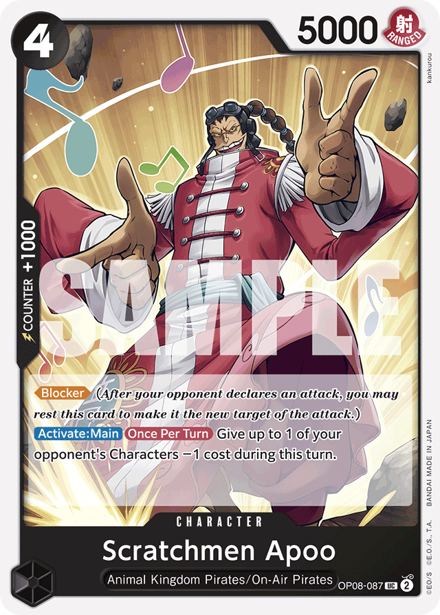 Scratchmen Apoo OP08-087 card, Two Legends