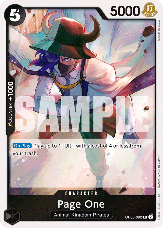 Page One OP08-092 card, Two Legends