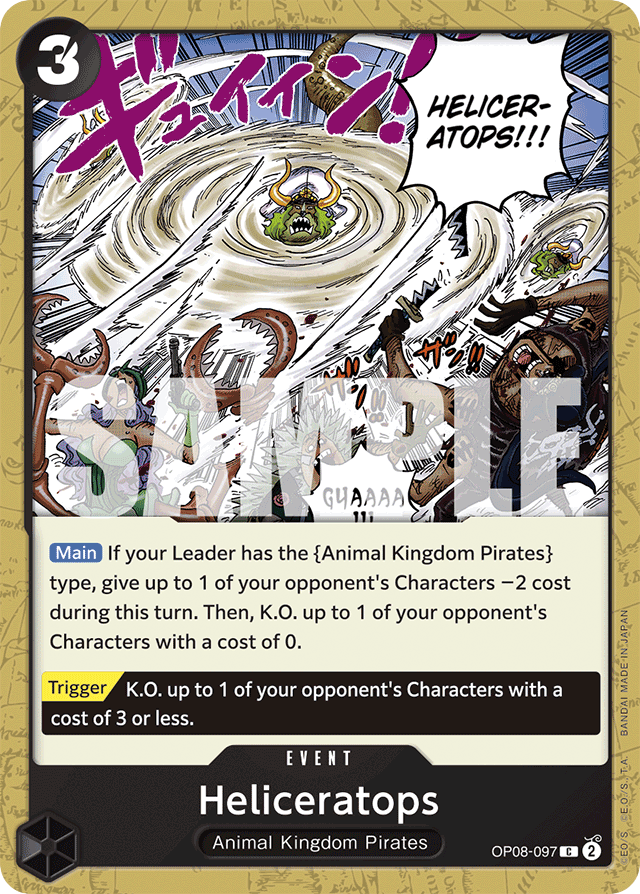 Heliceratops OP08-097 card, Two Legends