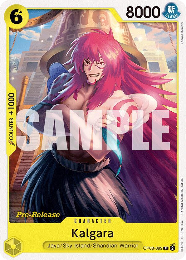Kalgara OP08-099 Pre-Release Stamp card, Two Legends