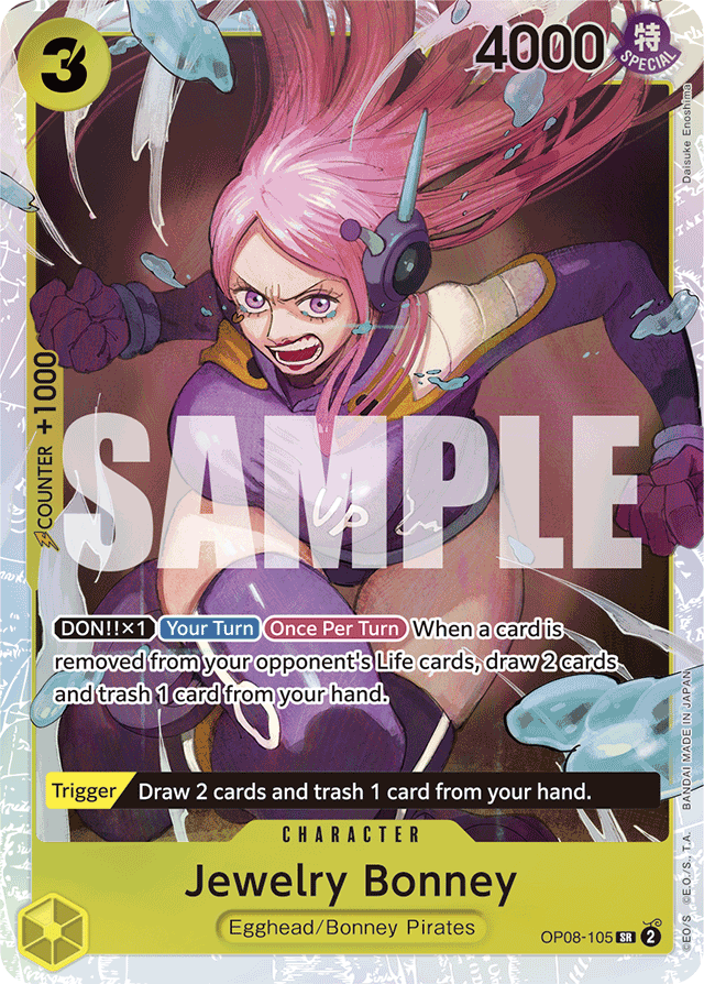 Jewelry Bonney OP08-105 card, Two Legends