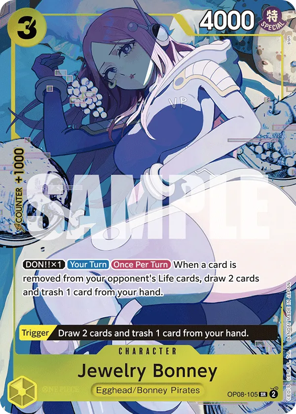 Jewelry Bonney OP08-105 Illustration Box Alt Art card, Two Legends
