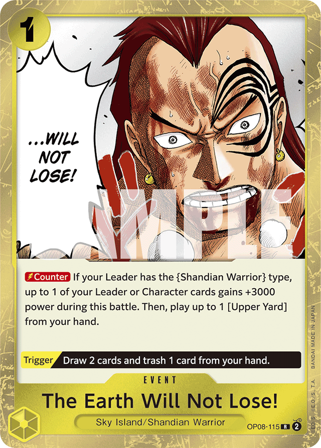 The Earth Will Not Lose! OP08-115 card, Two Legends