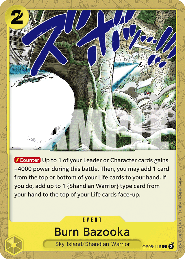 Burn Bazooka OP08-116 card, Two Legends