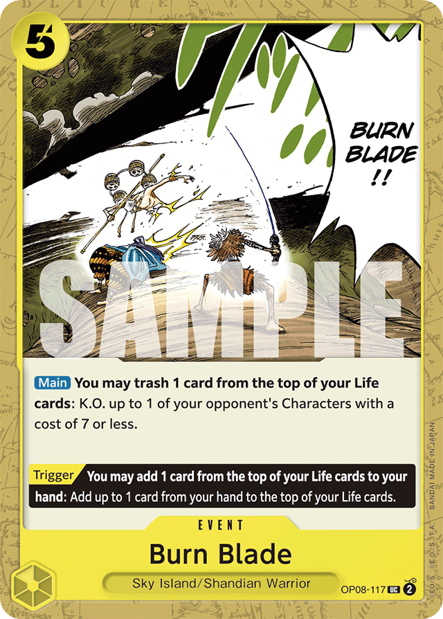 Burn Blade OP08-117 card, Two Legends