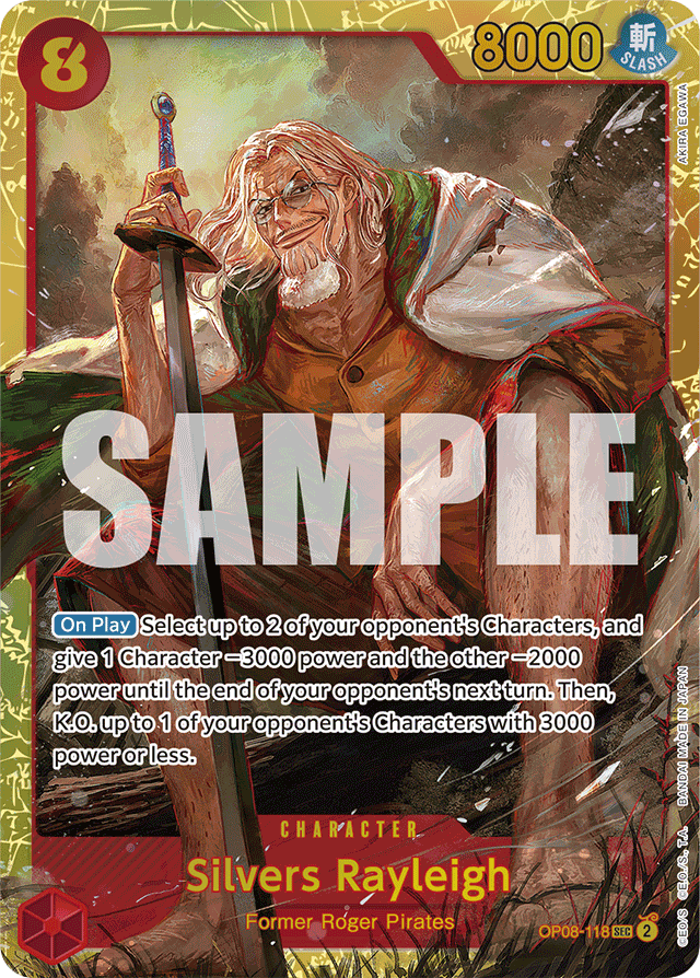 Silvers Rayleigh OP08-118 card, Two Legends